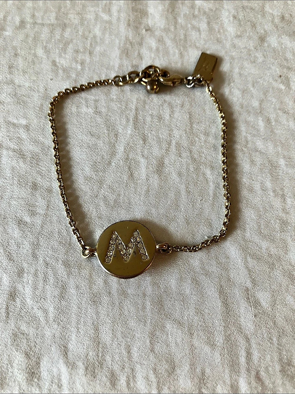 kate spade new york: “One in a Million” Initial M Bracelet- Gold Tone- Wear